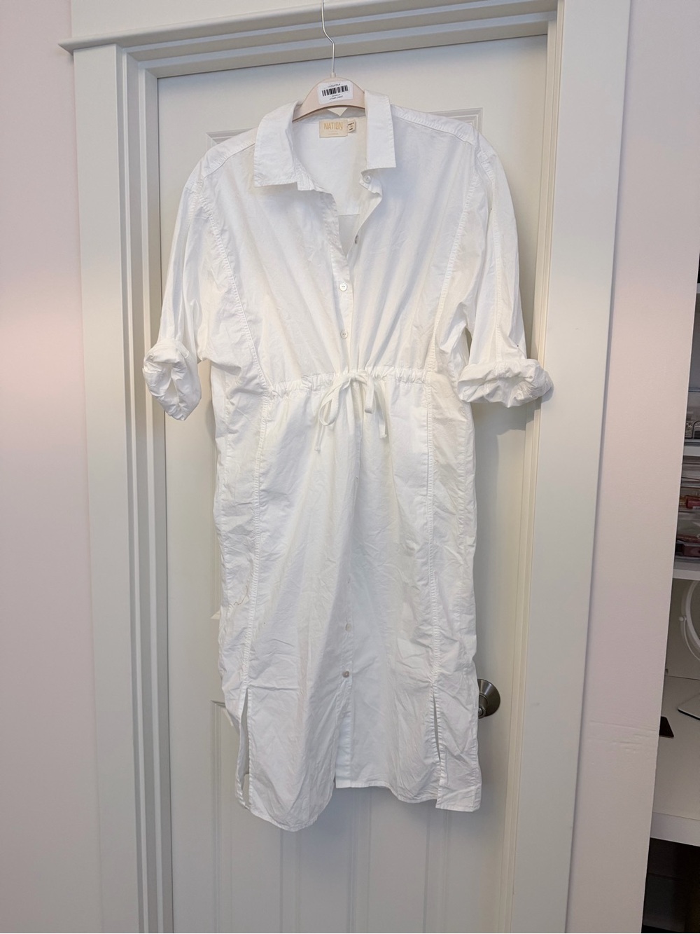 Nation LTD Button-Front Drawstring Shirtdress